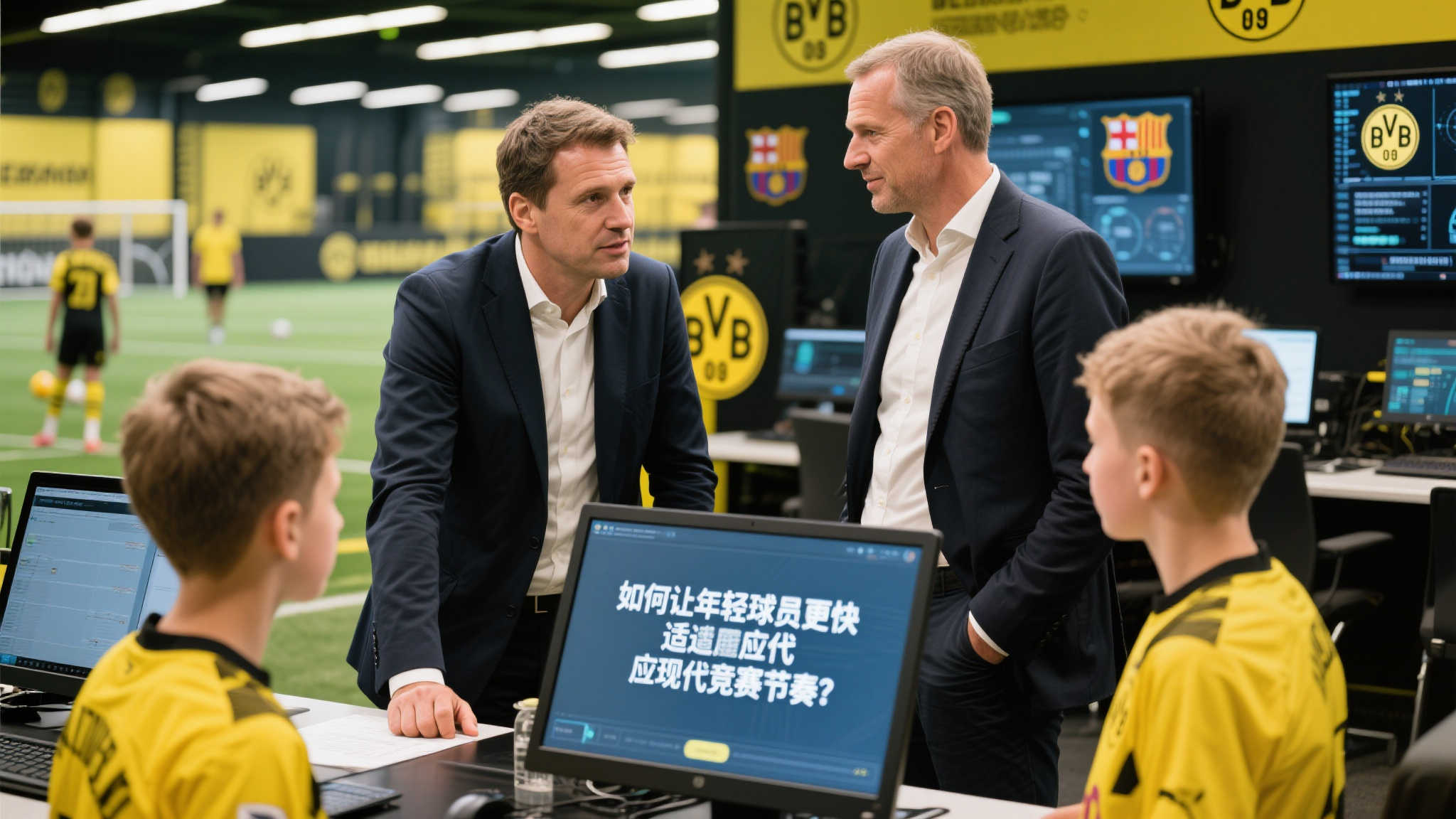 温格携手德国足协主席纽恩多夫走访多特训练基地,与瓦共同交流 温格携手德国足协主席纽恩多夫走访多特训练基地,与瓦共同交流